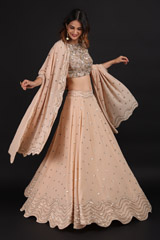 Beige Waves Butis LehengaIMG_0193