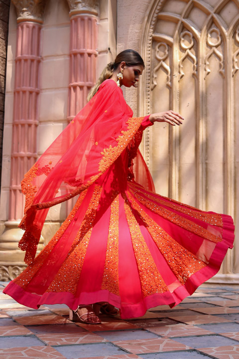 Floral Zardozi Cape Anarkali Set