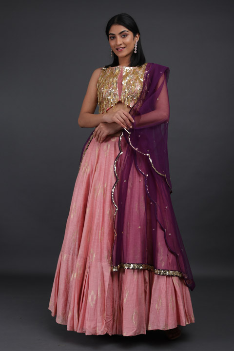 Coral Pink Lehenga