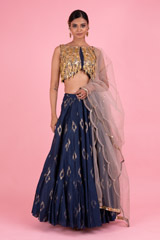 Blue Embellished LehengaDSC02737