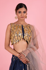 Blue Embellished LehengaDSC02738