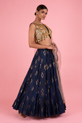 Blue Embellished LehengaDSC02741