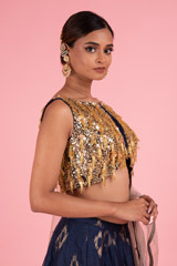 Blue Embellished LehengaDSC02742