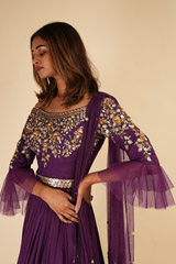 Purple Gown With BeltDSC00293