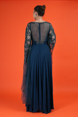 Teal Cape Sleeves Draped KaftanDSC02275