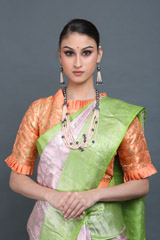 Light Pink And Green Silk SareeIMG_6390