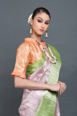 Light Pink And Green Silk SareeIMG_6392