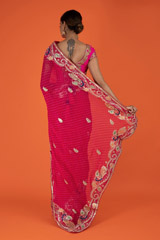 Pink Peacock Gota Bhandej SareeDSC02570