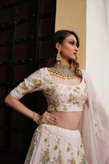 Pink Zari LehengaDSC04957