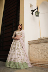 Pink Zari LehengaDSC04963