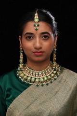 Green Meenkari And Kundan Choker Set