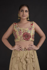 Beige Embroidered Top Bottom Set_DTR2615