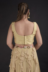 Beige Embroidered Top Bottom Set_DTR2622