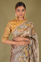 Doily Tissue Saree With BlouseDSC07338