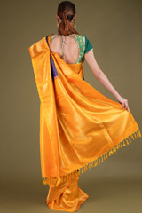 Yellow And Blue Silk SareeDSC03751
