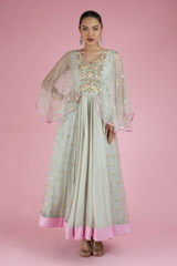 Grey Gown with Bat sleeves