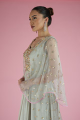 Grey Gown with Bat sleevesDSC02233