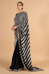 Black And Grey Handwoven Silk SareeDSC00966