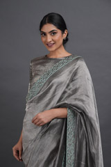 Katdana Embroidered Jacket Blouse And SareeADL01198