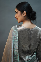 Katdana Embroidered Jacket Blouse And SareeADL01224
