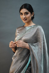 Katdana Embroidered Jacket Blouse And SareeADL01240