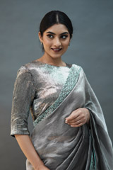 Katdana Embroidered Jacket Blouse And SareeADL01243