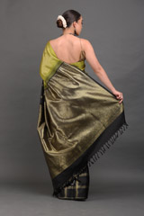 Black And Green Silk SareeIMG_6476