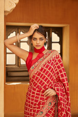 Maron Gota Bhandej Saree2