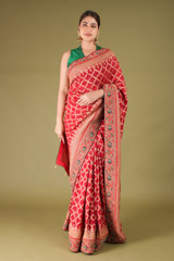 Maron Gota Bhandej SareeDSC05879