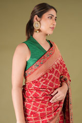 Maron Gota Bhandej SareeDSC05882