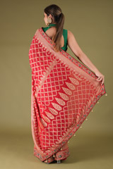 Maron Gota Bhandej SareeDSC05884