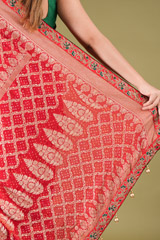 Maron Gota Bhandej SareeDSC05885