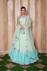 3 Tier Mint Gather Lehenga_DSC6738-Edit