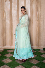 3 Tier Mint Gather Lehenga_DSC6748-Edit