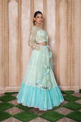 3 Tier Mint Gather Lehenga_DSC6755-Edit