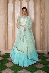 3 Tier Mint Gather Lehenga_DSC6760-Edit