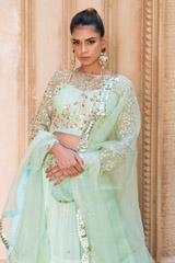 3 Tier Mint Gather Lehenga_DSC6769-Edit