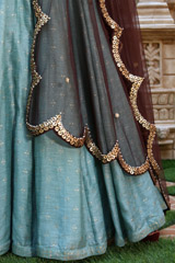 Mint Foil Printed Kali LehengaIMG_0330