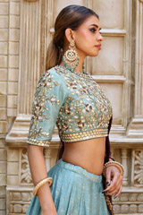 Mint Foil Printed Kali LehengaIMG_0340