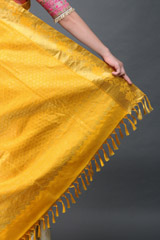 Cream And Golden Silk SareeIMG_6181