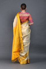 Cream And Golden Silk SareeIMG_6184