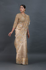 Inlay Flower Tissue SareeIMG_5770