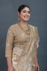 Inlay Flower Tissue SareeIMG_5780