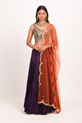 Purple Foil Print LehengaDSC_3357