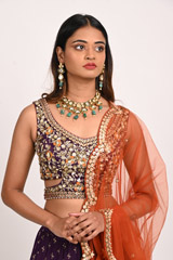 Purple Foil Print LehengaDSC_3371