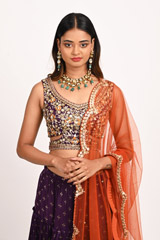 Purple Foil Print LehengaDSC_3374