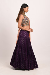 Purple Foil Print LehengaDSC_3375