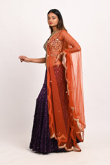 Purple Foil Print LehengaDSC_3380