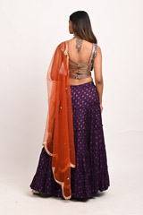 Purple Foil Print LehengaDSC_3386