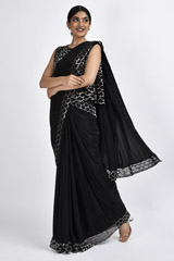 Black Georgette Saree Blouse Set_DSC3236